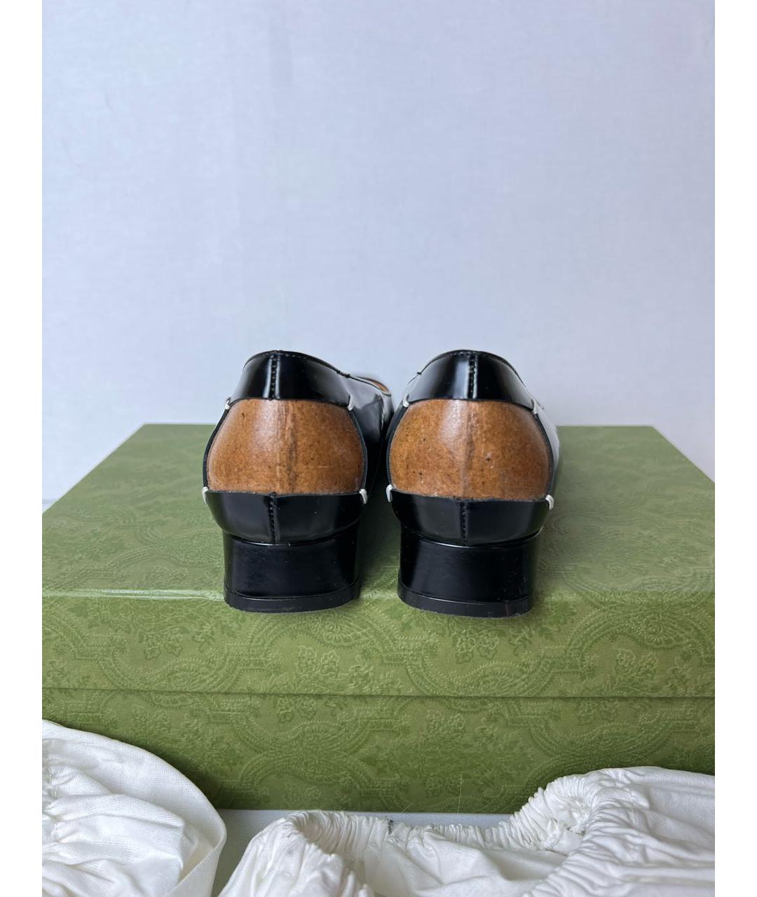 MAISON MARGIELA Черные кожаные туфли, фото 4