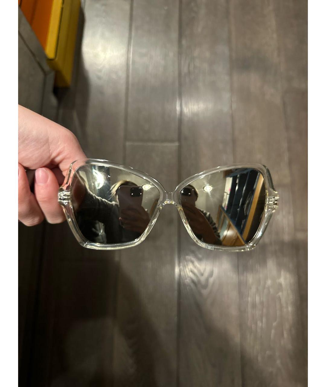 CELINE Серебряные пластиковые солнцезащитные очки, фото 2