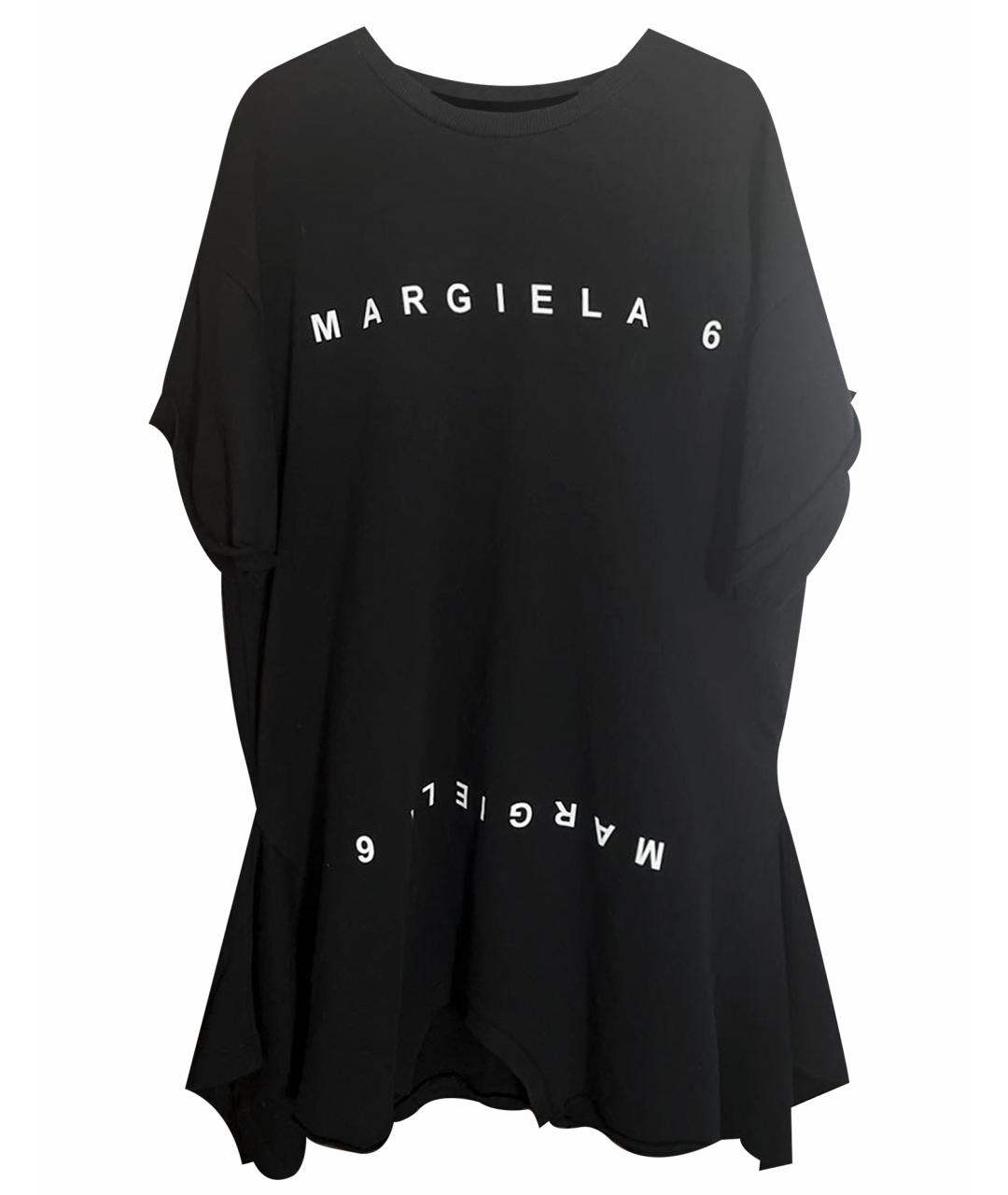 MAISON MARGIELA Черное хлопко-эластановое платье, фото 1