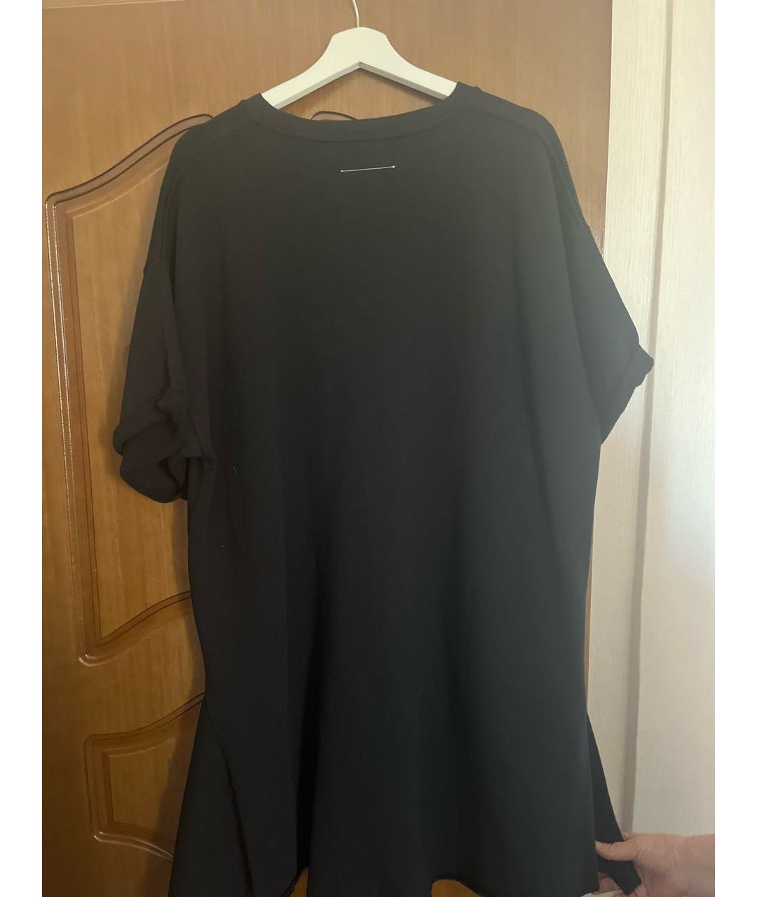 MAISON MARGIELA Черное хлопко-эластановое платье, фото 2
