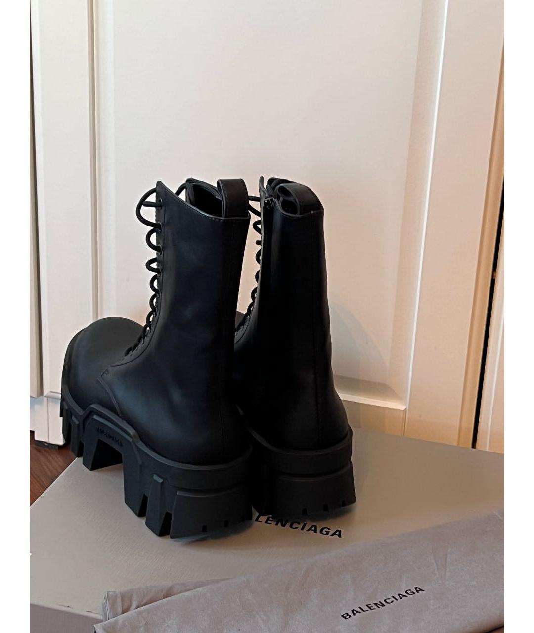 BALENCIAGA Черные кожаные ботинки, фото 4