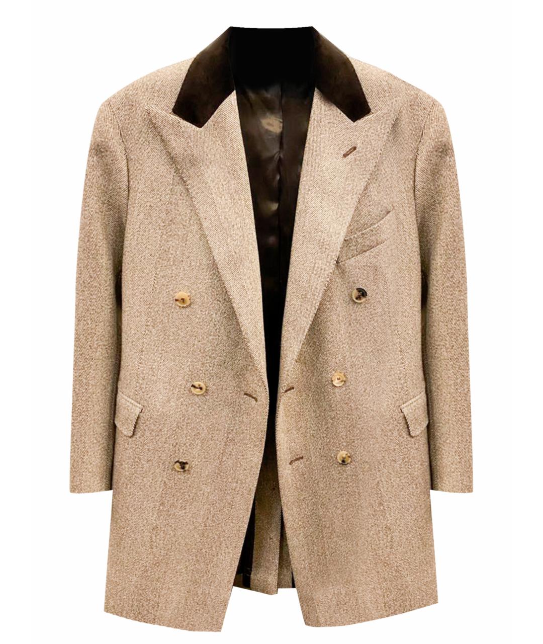 SARTORIA ROSSI Бежевое шерстяное пальто, фото 1