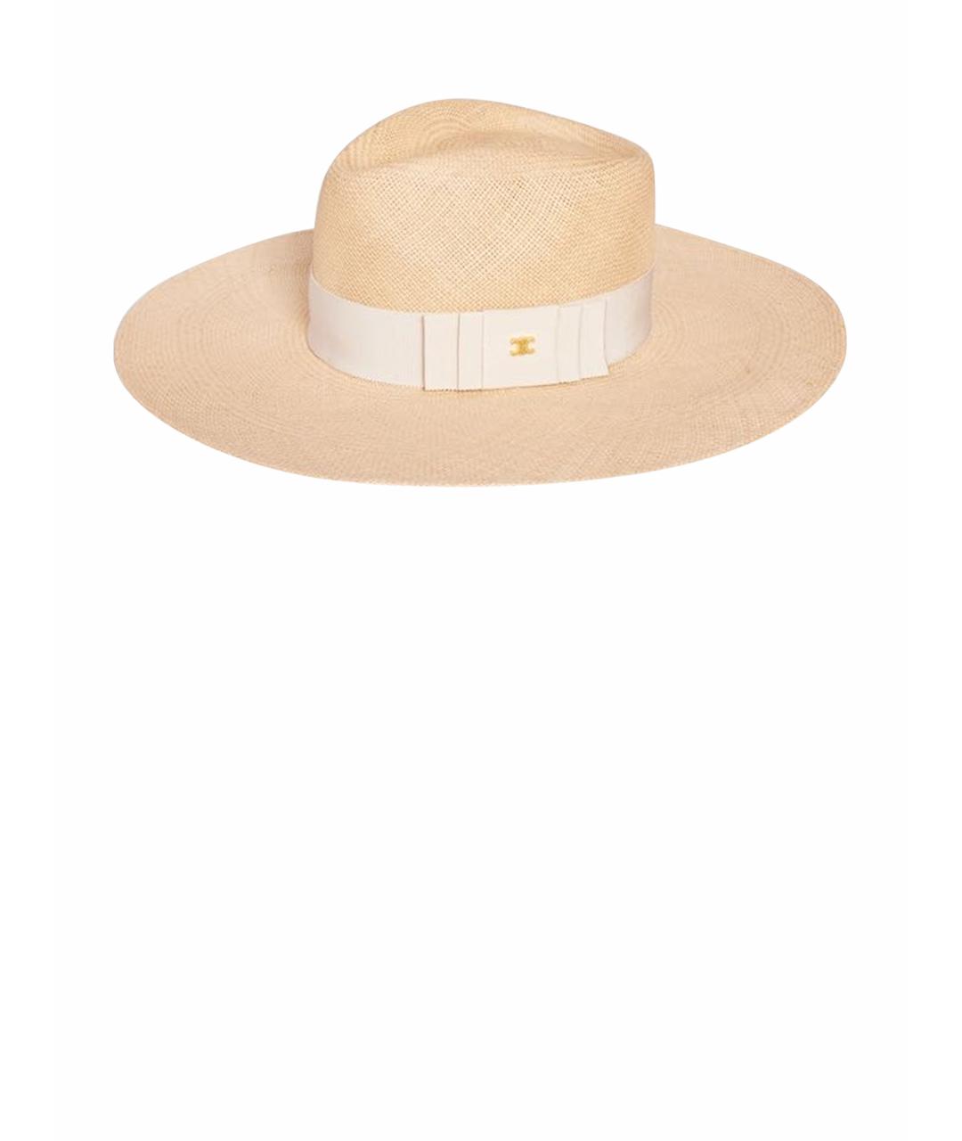 CELINE Бежевая соломенная шляпа, фото 1