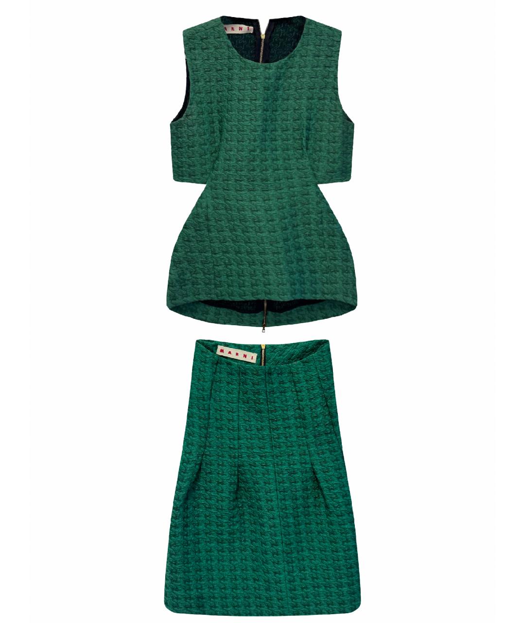 MARNI Зеленый костюм с юбками, фото 1