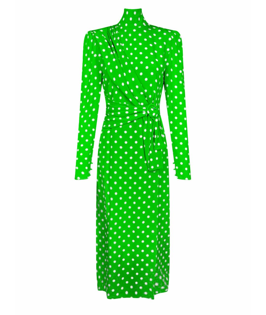 ALESSANDRA RICH Зеленые шелковое коктейльное платье, фото 1
