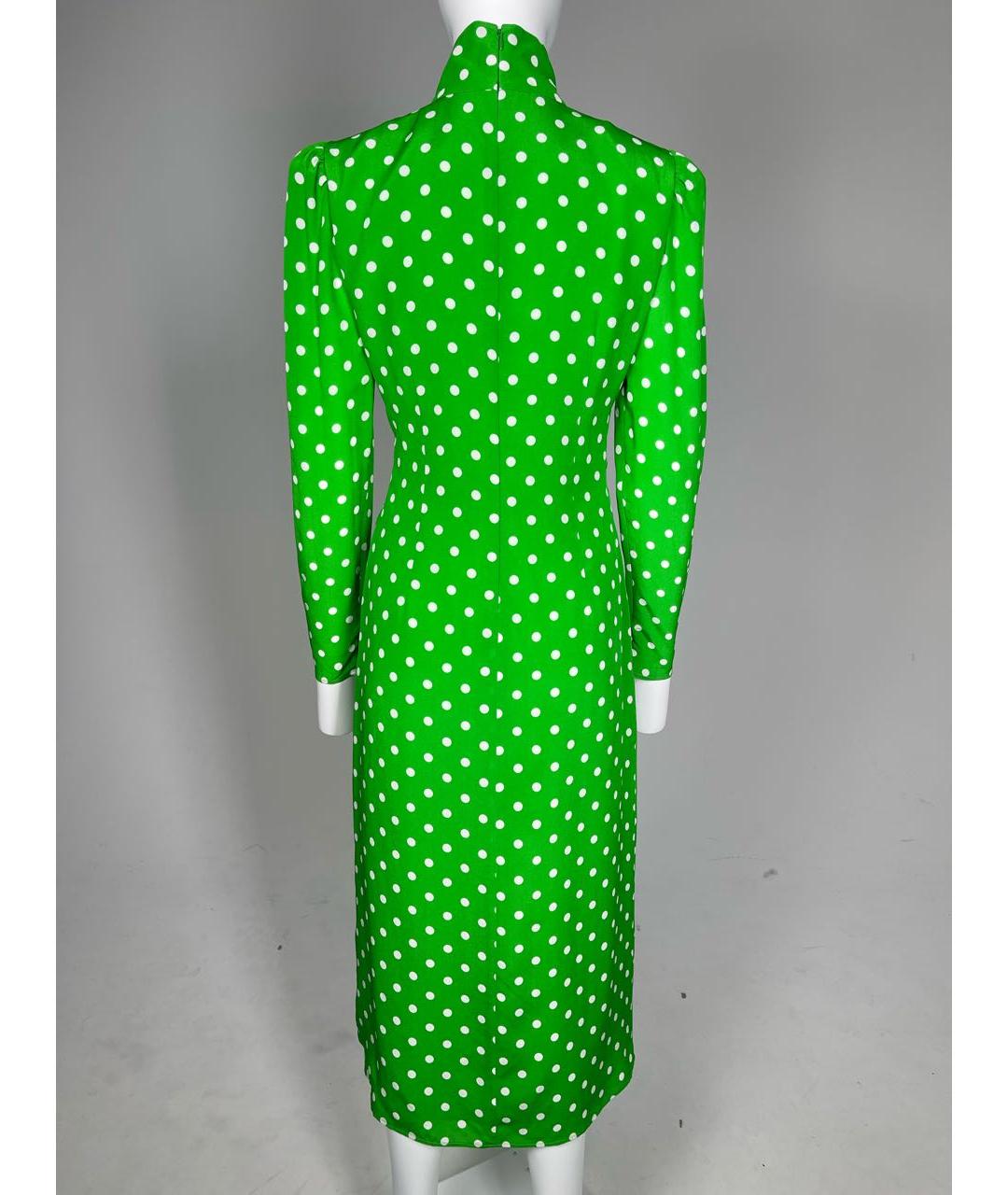 ALESSANDRA RICH Зеленые шелковое коктейльное платье, фото 4