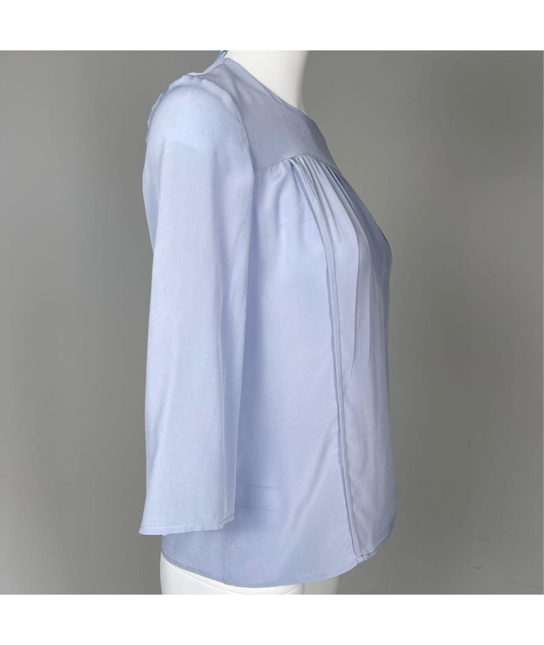 PRADA Голубая шелковая блузы, фото 2