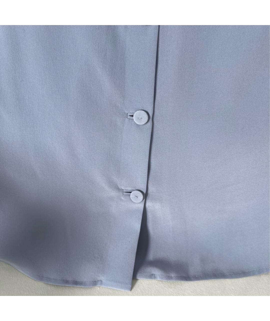 PRADA Голубая шелковая блузы, фото 5