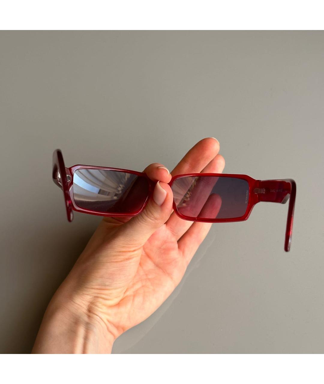CHANEL PRE-OWNED Красные пластиковые солнцезащитные очки, фото 6
