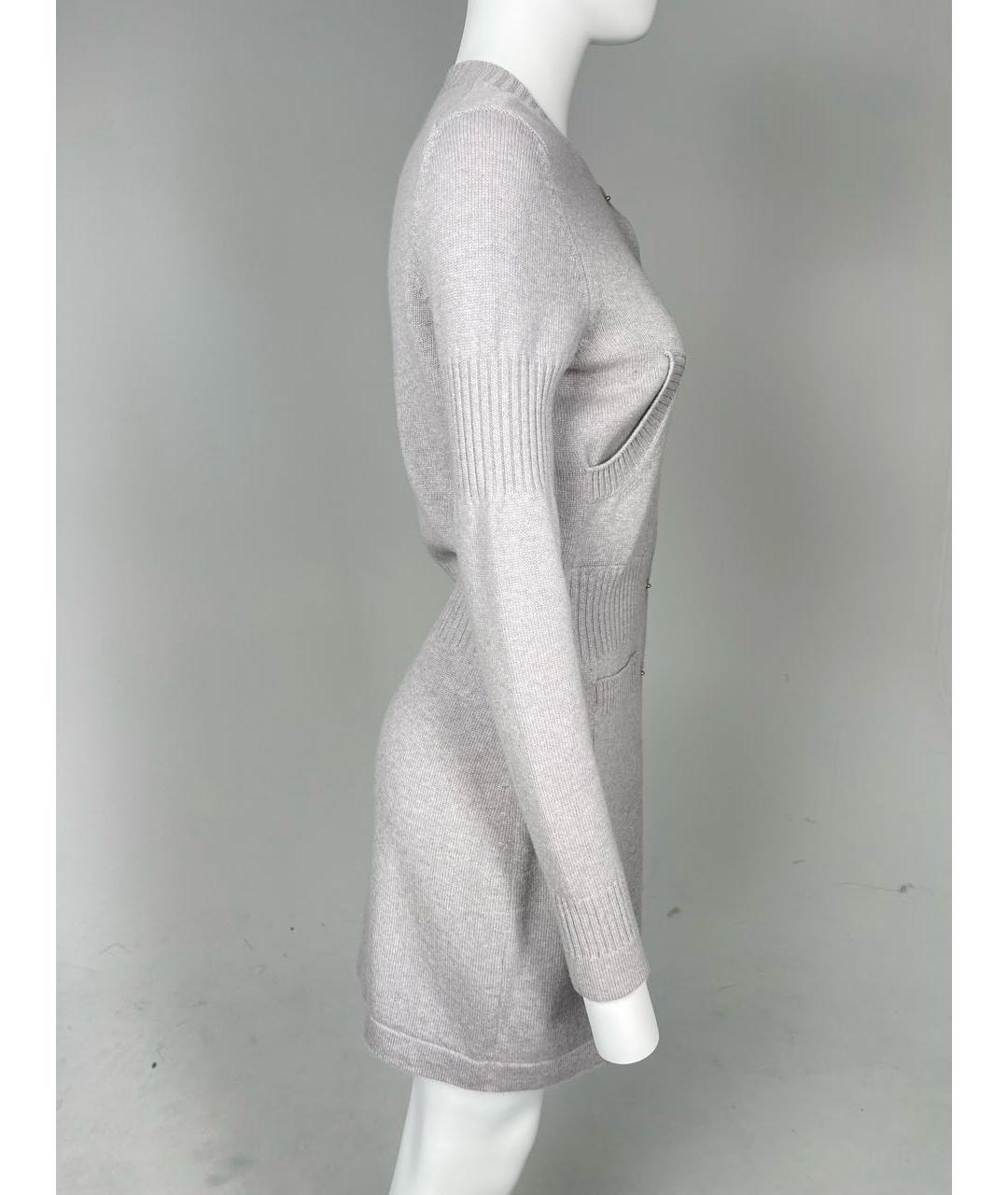 CHANEL Серое кашемировое повседневное платье, фото 3