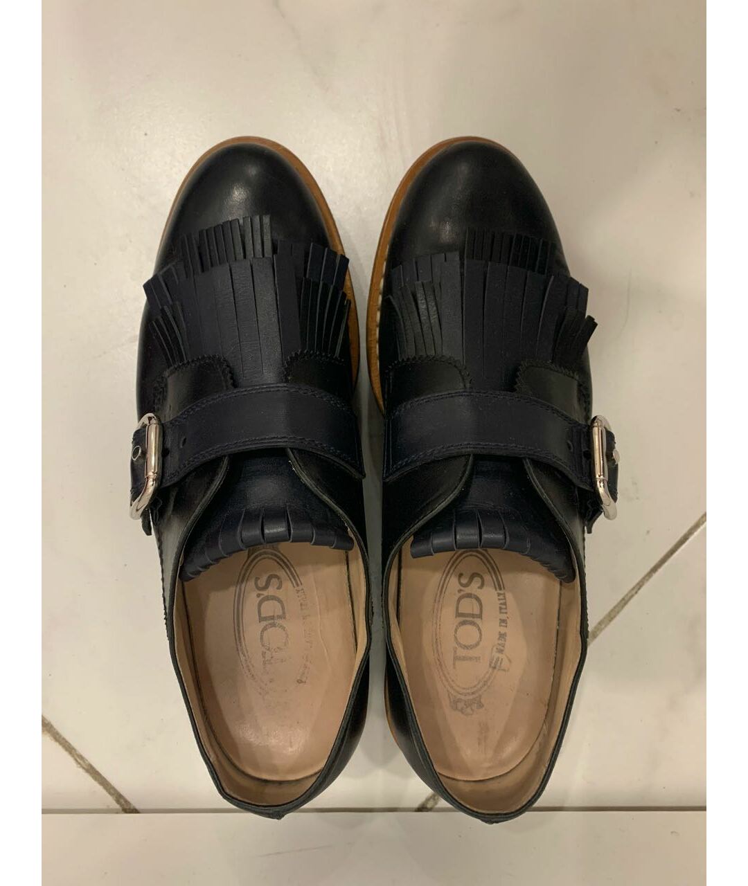 TOD'S Темно-синие кожаные ботинки, фото 3