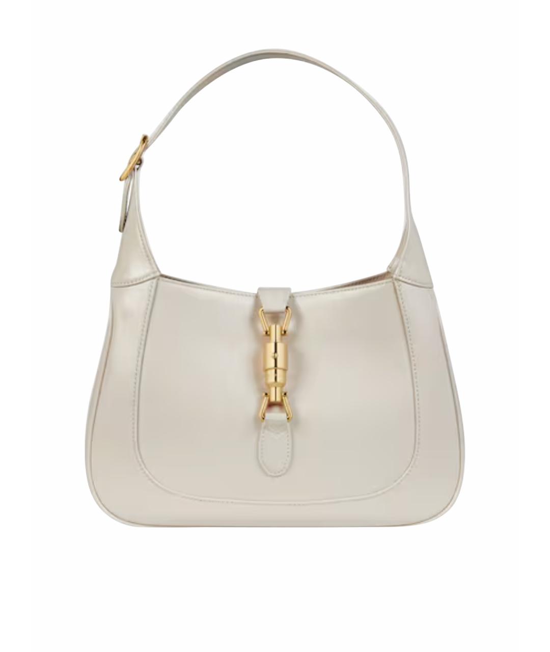 GUCCI Белая кожаная сумка с короткими ручками, фото 1