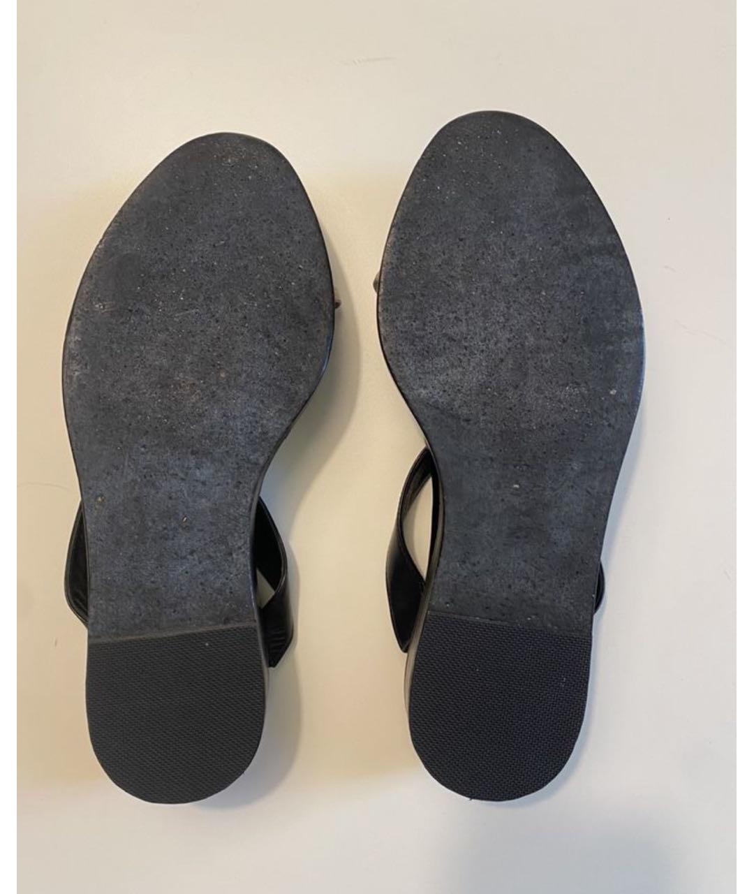 ANN DEMEULEMEESTER Черные кожаные сандалии, фото 4