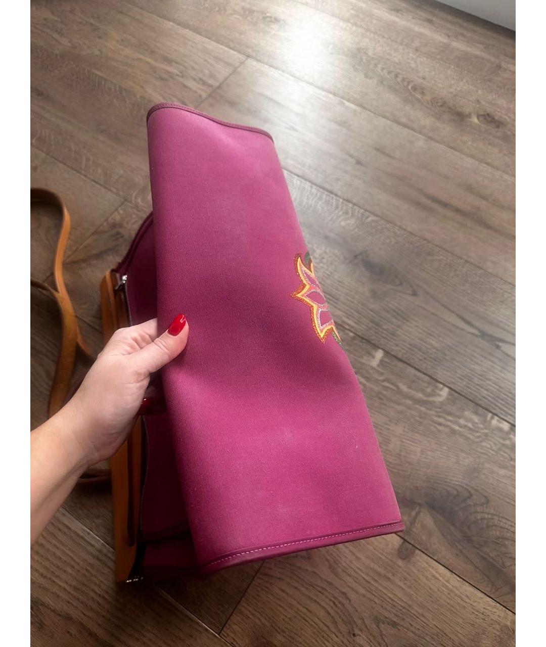 HERMES PRE-OWNED Фиолетовая тканевая сумка тоут, фото 3