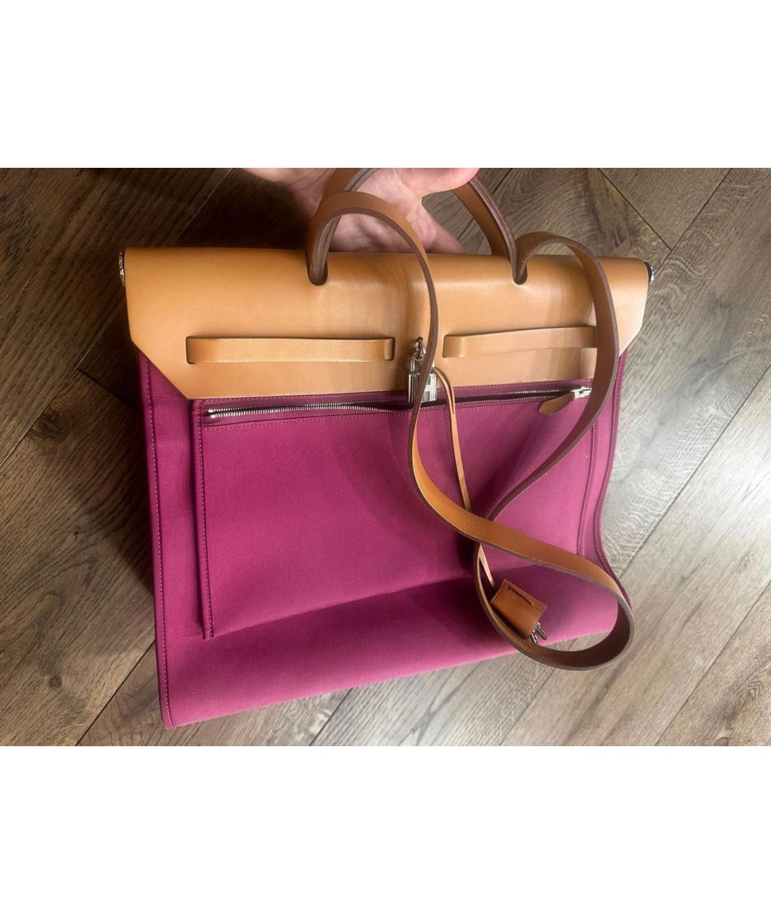 HERMES PRE-OWNED Фиолетовая тканевая сумка тоут, фото 2