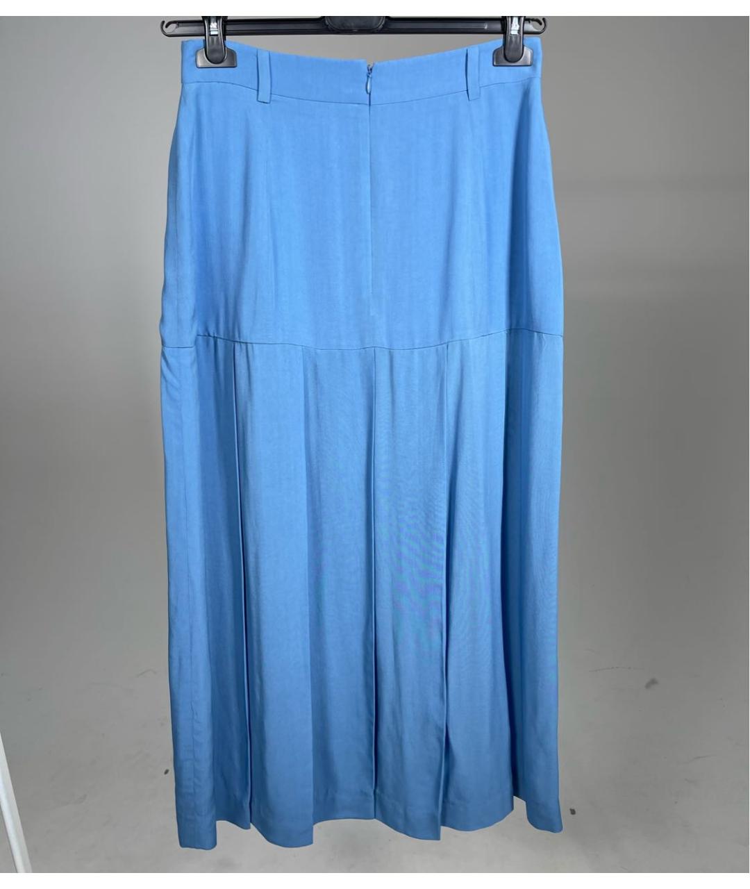 REJINA PYO Голубая вискозная юбка миди, фото 2