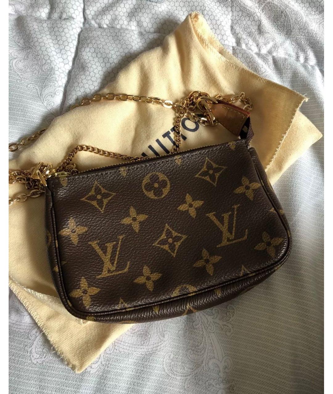 LOUIS VUITTON Коричневая кожаная сумка с короткими ручками, фото 2