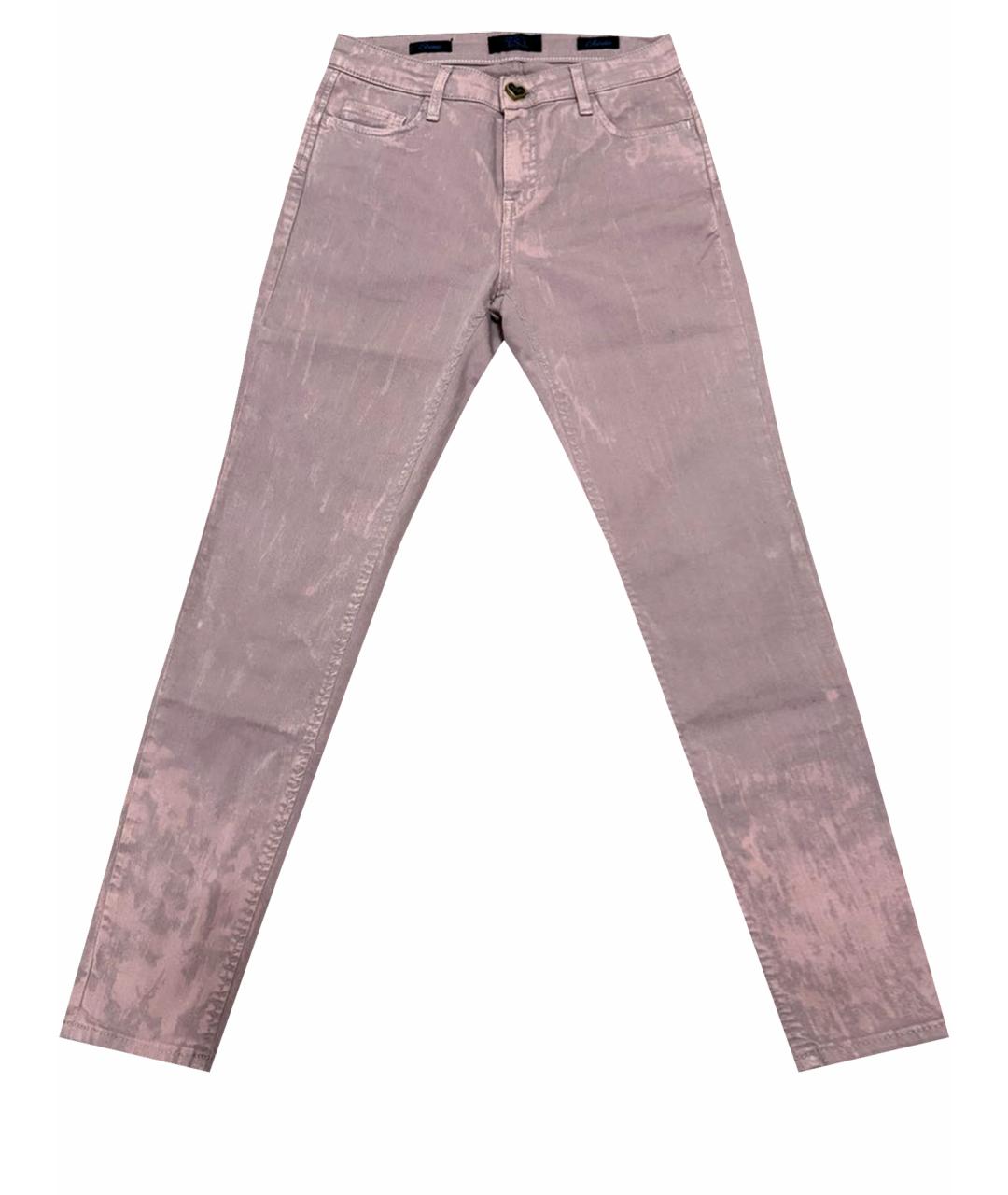 TWIN-SET Розовые хлопковые джинсы слим, фото 1
