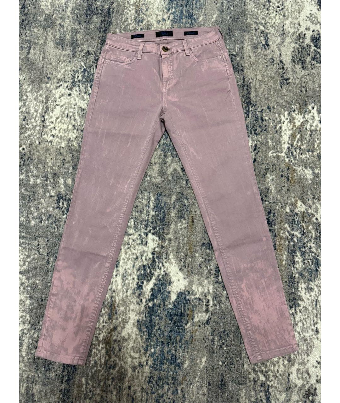 TWIN-SET Розовые хлопковые джинсы слим, фото 8