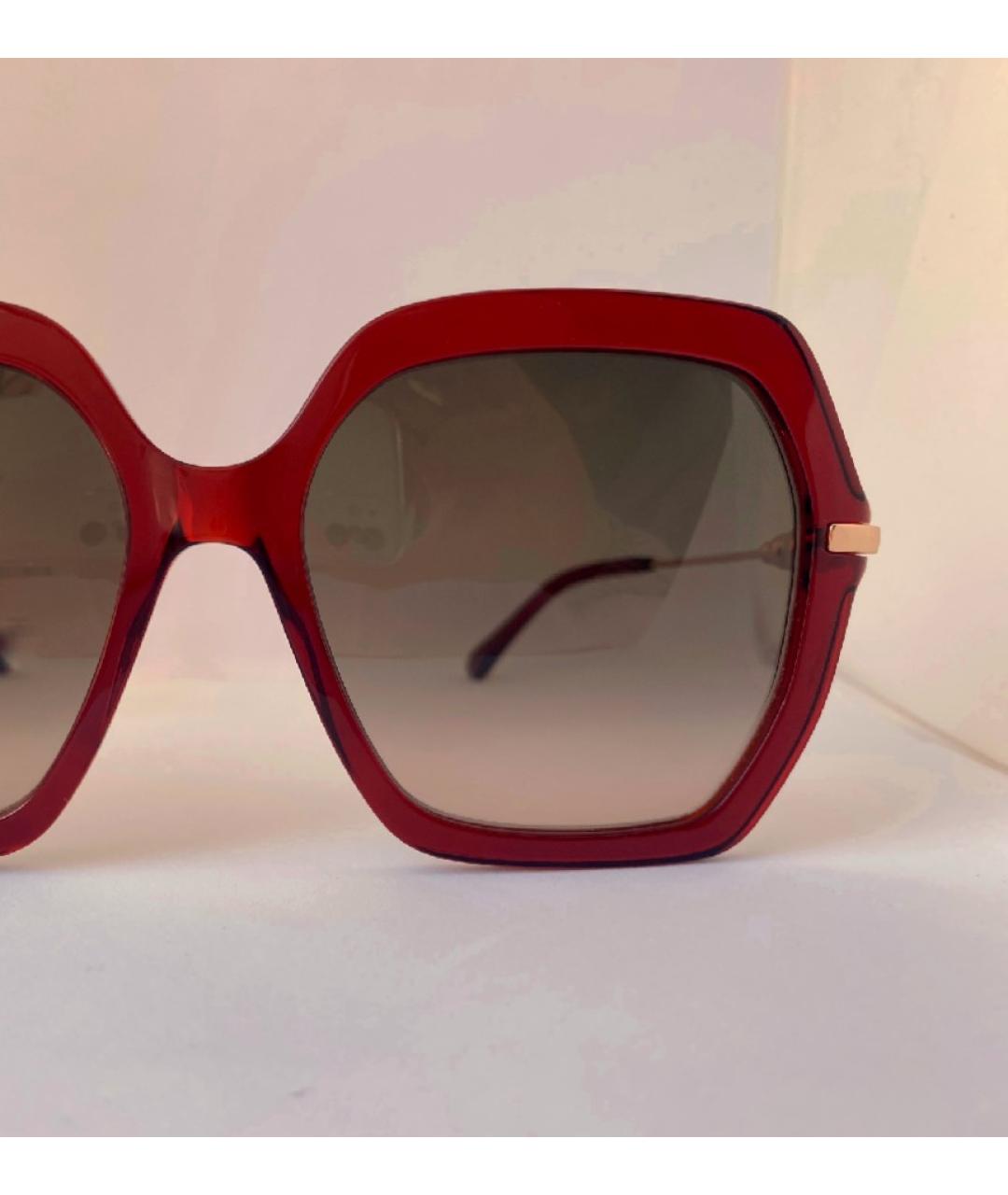 JIMMY CHOO Бордовые пластиковые солнцезащитные очки, фото 6