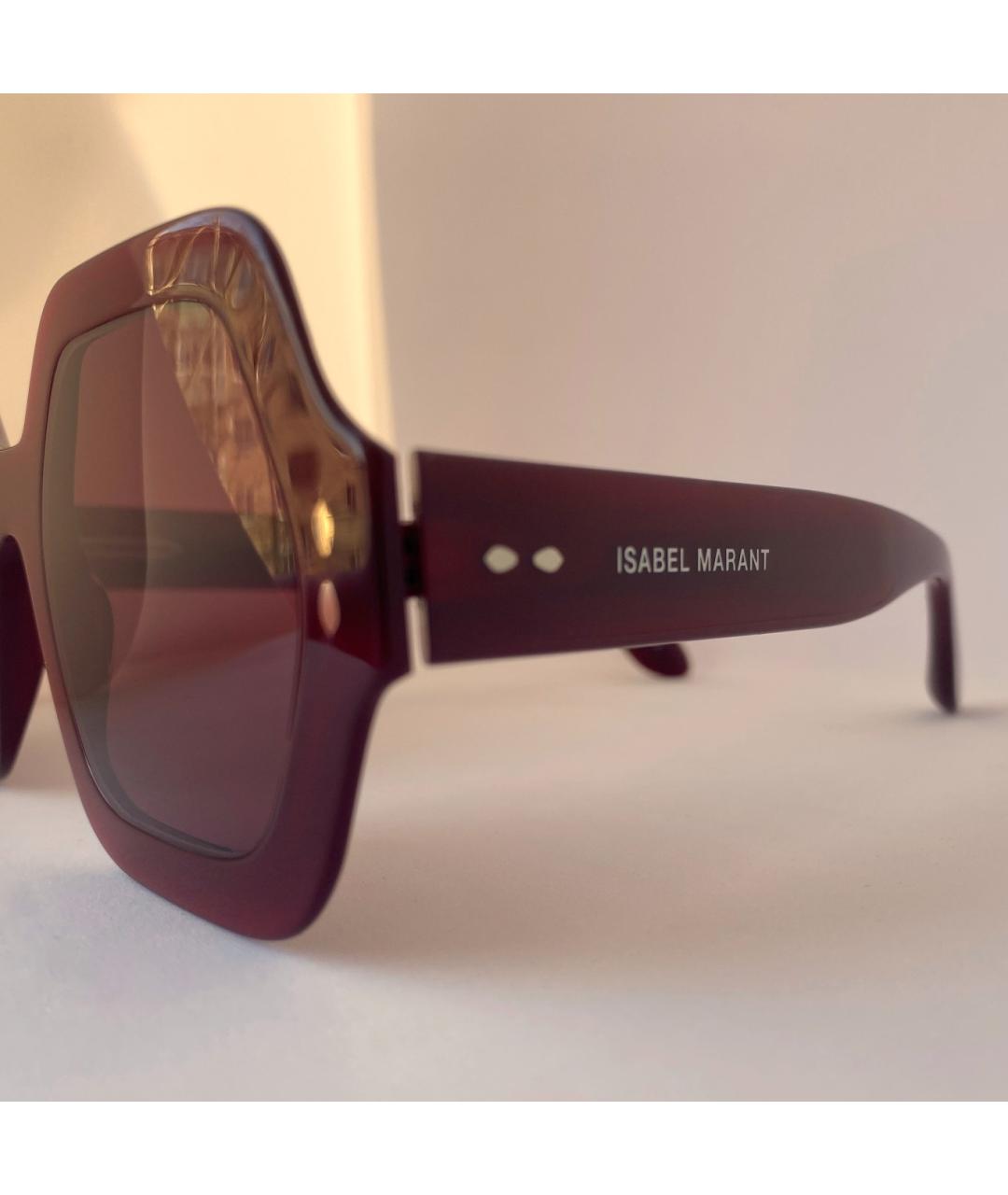 ISABEL MARANT Бордовые пластиковые солнцезащитные очки, фото 3