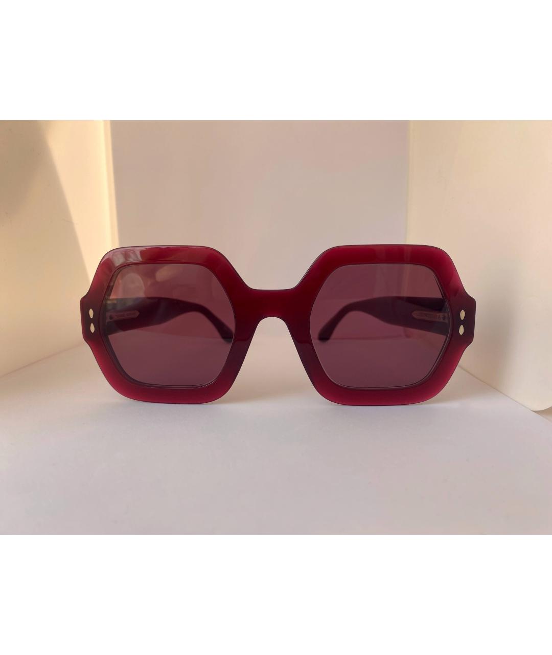 ISABEL MARANT Бордовые пластиковые солнцезащитные очки, фото 6