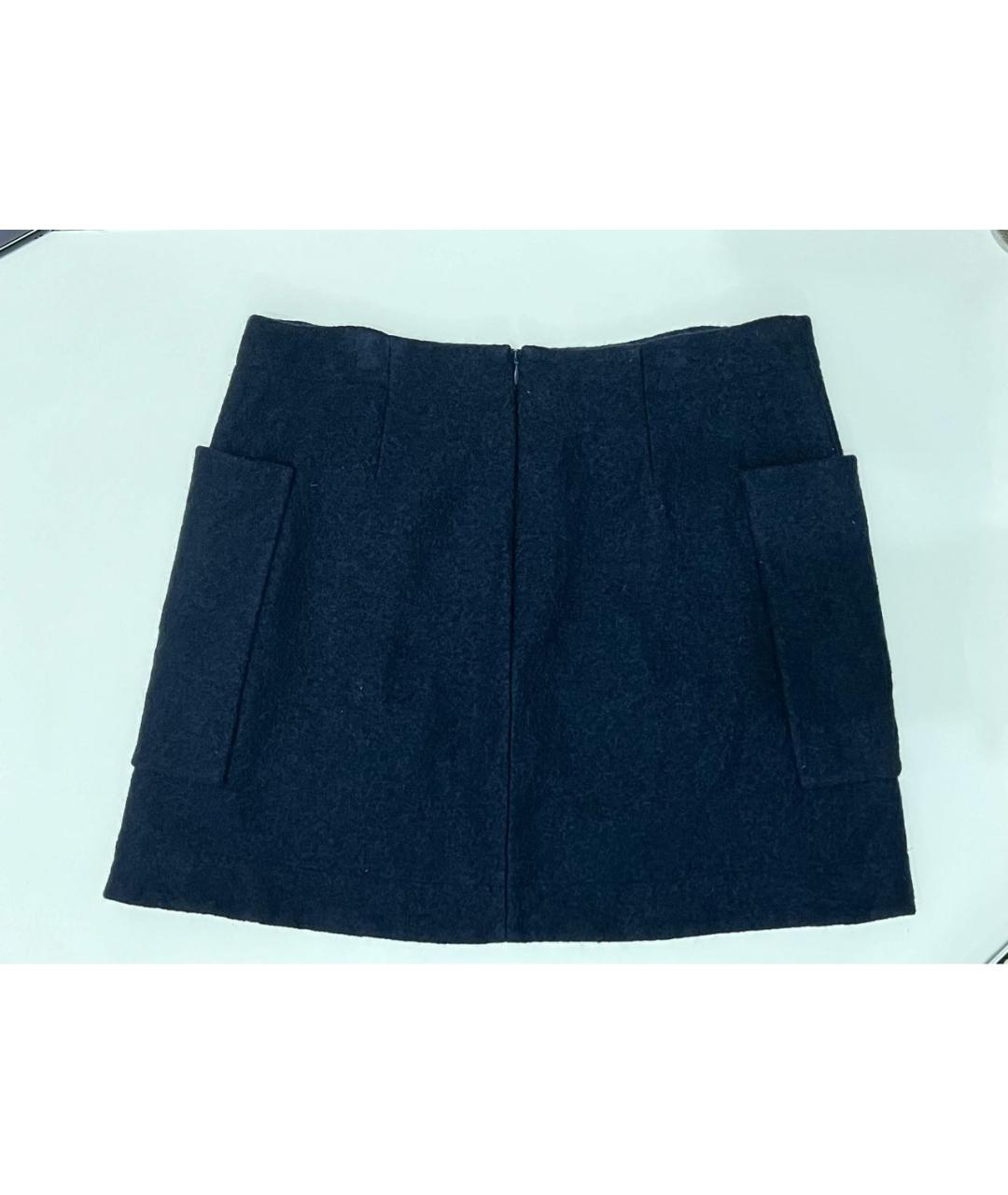 COS Темно-синяя шерстяная юбка мини, фото 2