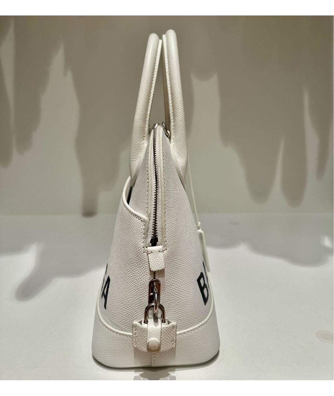 BALENCIAGA Белая кожаная сумка с короткими ручками, фото 2