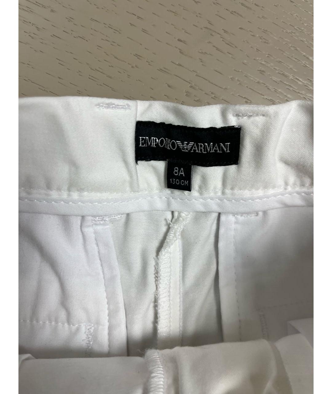 EMPORIO ARMANI Белые хлопковые брюки и шорты, фото 3