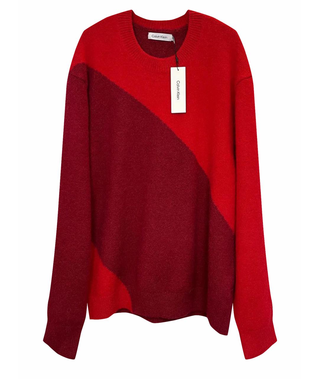 CALVIN KLEIN Красный шерстяной джемпер / свитер, фото 1