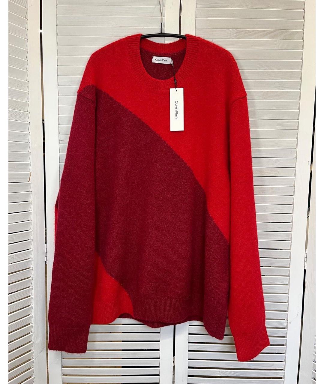 CALVIN KLEIN Красный шерстяной джемпер / свитер, фото 9