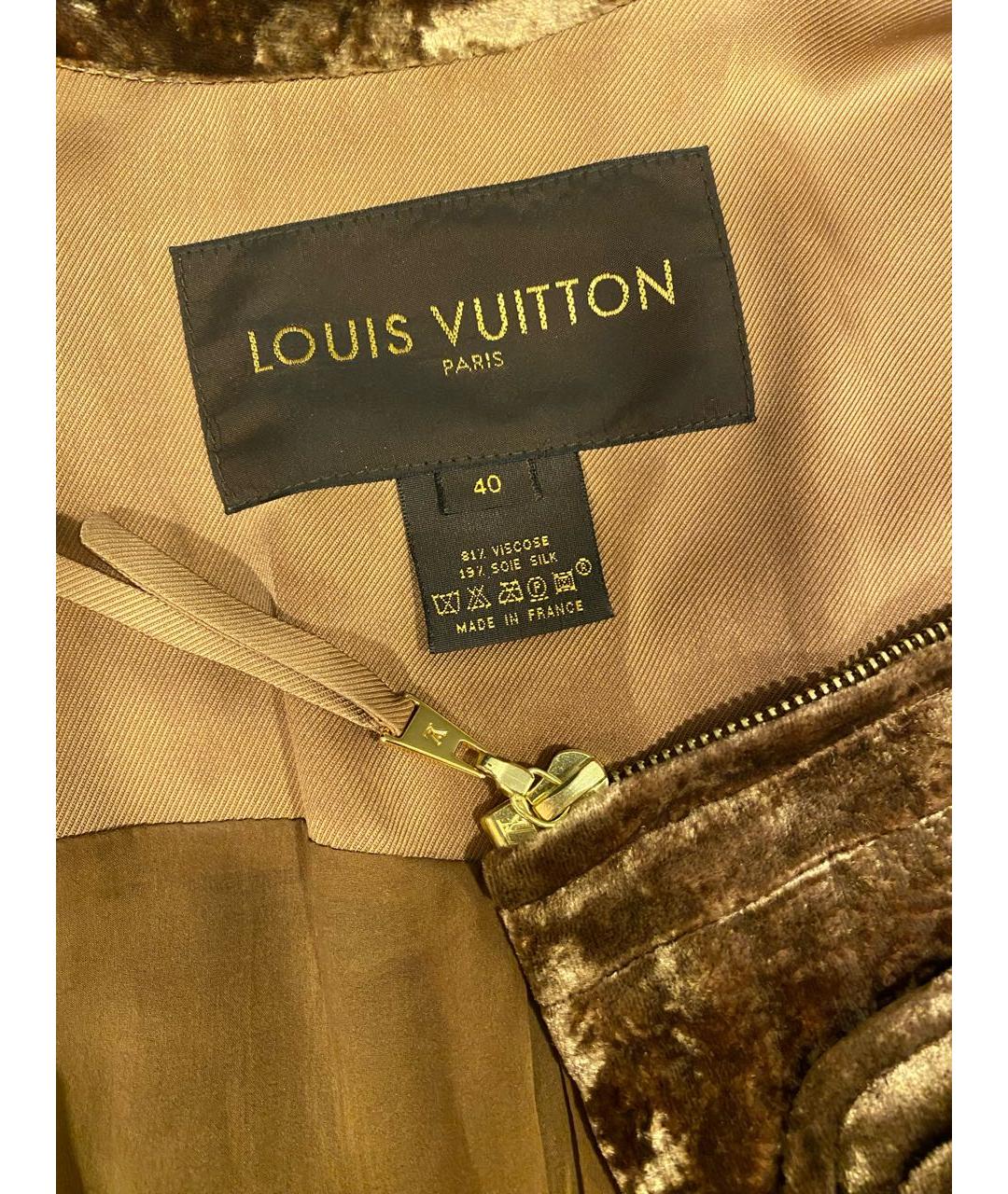 LOUIS VUITTON PRE-OWNED Коричневый бархатный жакет/пиджак, фото 4