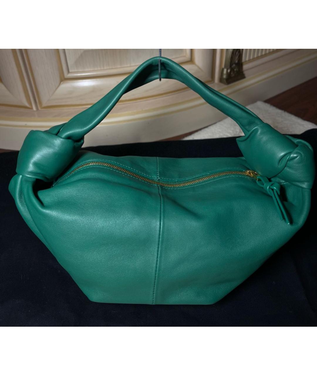 BOTTEGA VENETA Зеленая кожаная сумка с короткими ручками, фото 8