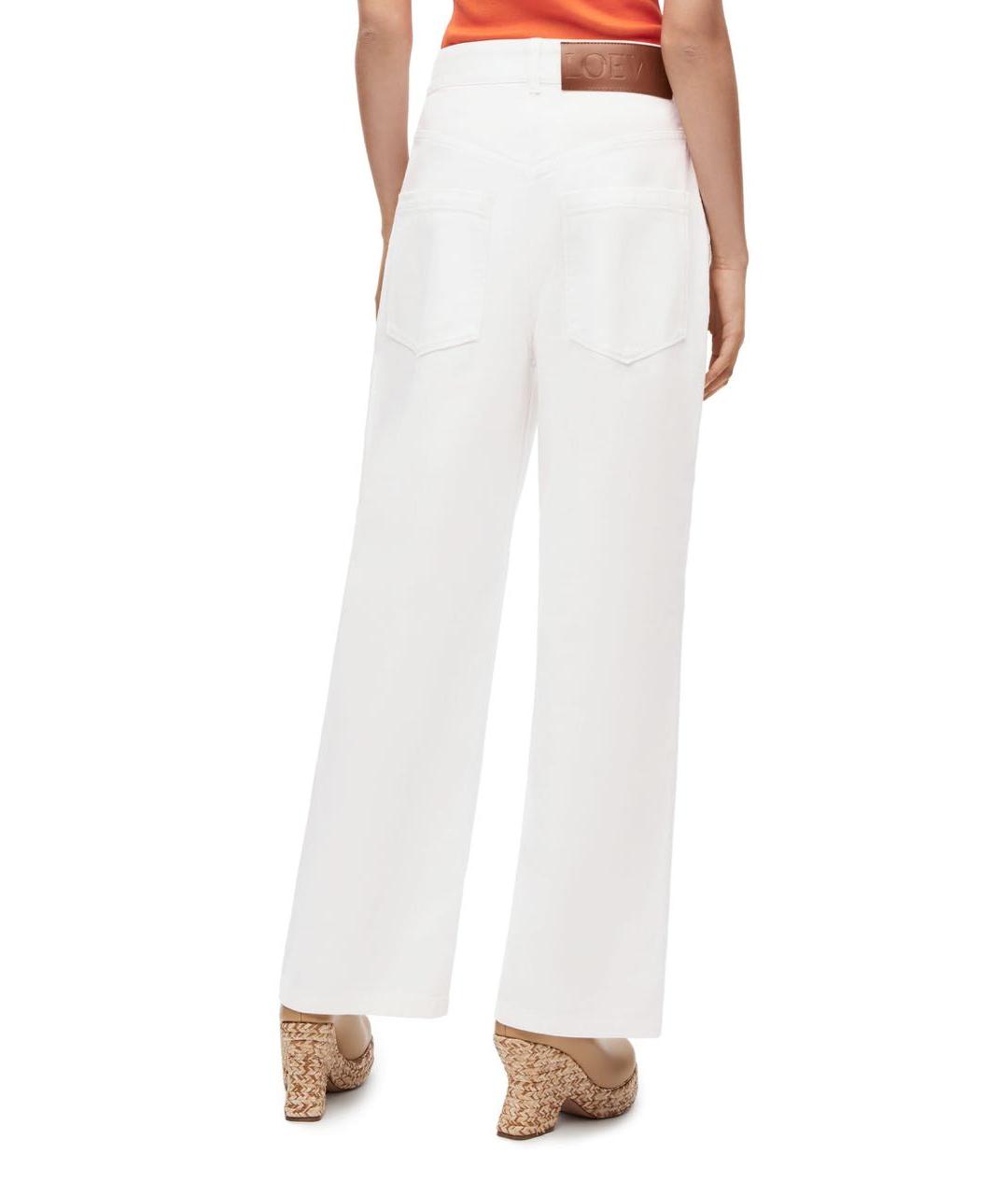 LOEWE Белые хлопковые прямые джинсы, фото 2