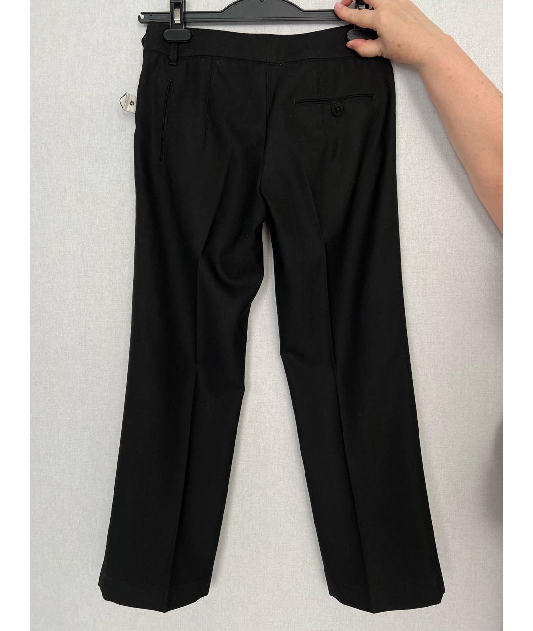HUGO BOSS Черные полиэстеровые прямые брюки, фото 2