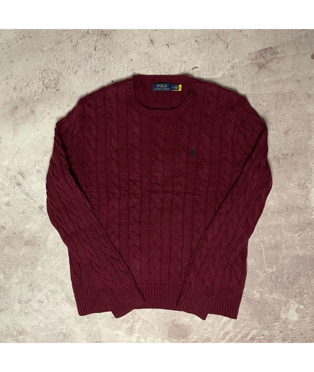 POLO RALPH LAUREN Бордовый хлопковый джемпер / свитер, фото 7