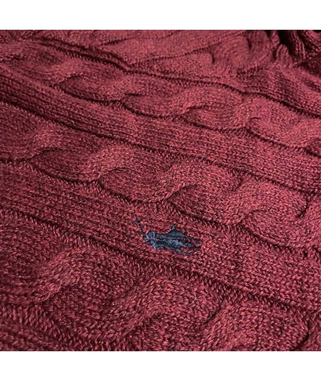 POLO RALPH LAUREN Бордовый хлопковый джемпер / свитер, фото 3