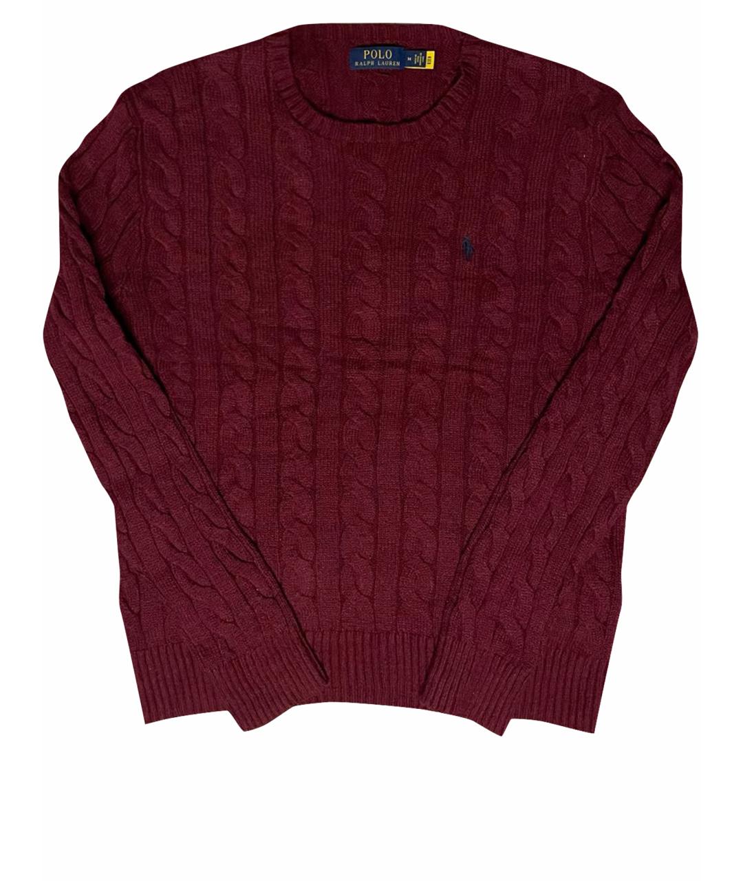 POLO RALPH LAUREN Бордовый хлопковый джемпер / свитер, фото 1