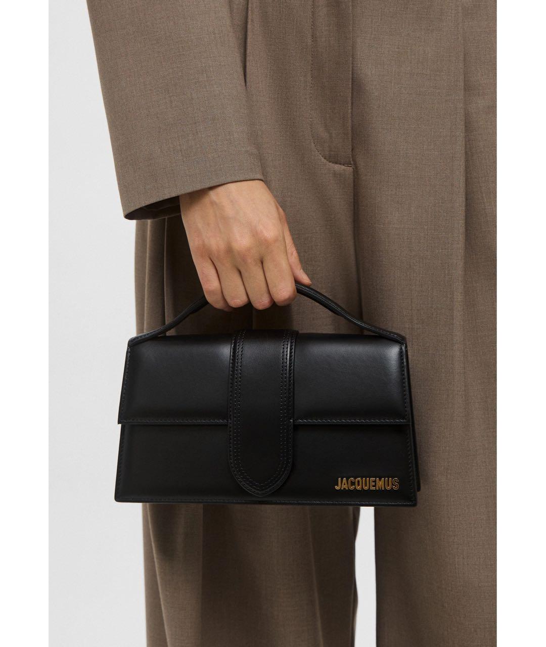 JACQUEMUS Черная кожаная сумка через плечо, фото 2