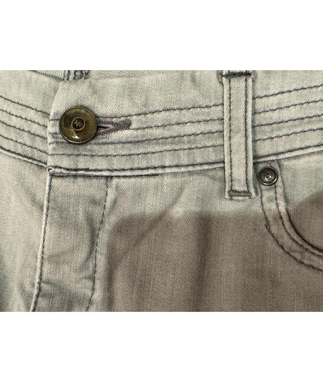 ALEXANDER MCQUEEN Серые хлопко-эластановые прямые джинсы, фото 4
