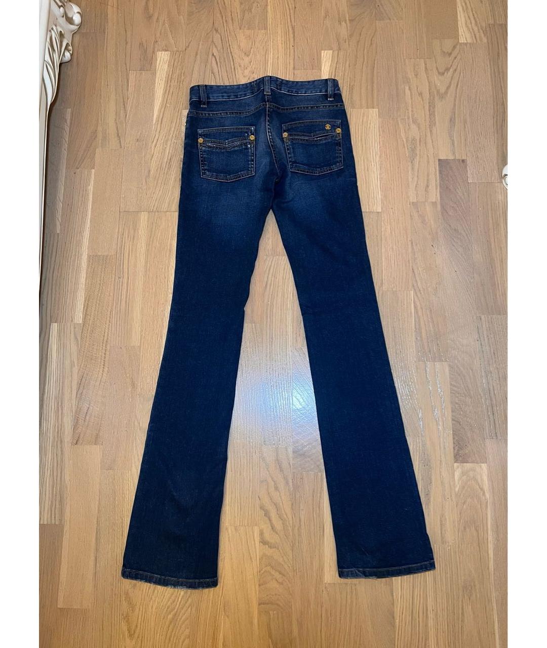 ROBERTO CAVALLI Синие хлопко-эластановые джинсы клеш, фото 3