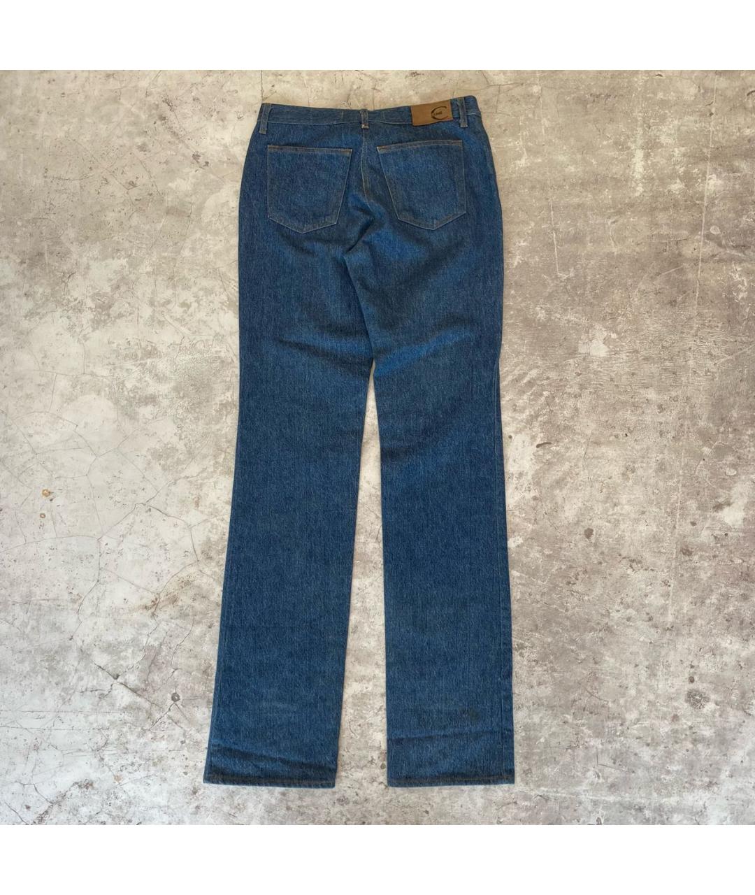 JUST CAVALLI Синие хлопковые прямые джинсы, фото 2