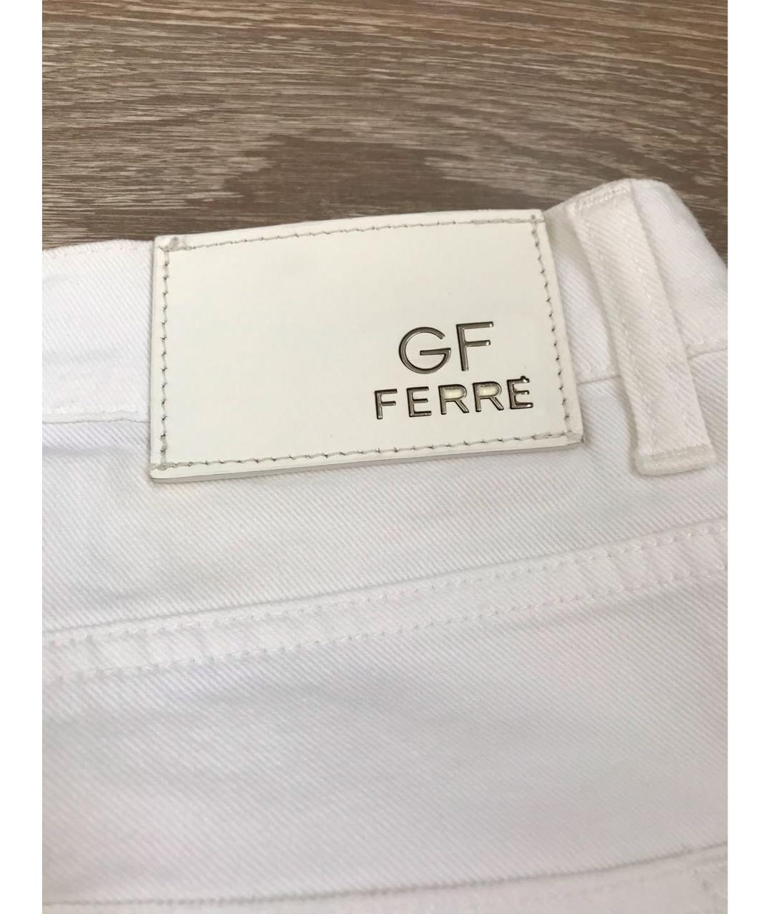 GIANFRANCO FERRE Белые хлопковые джинсы слим, фото 6