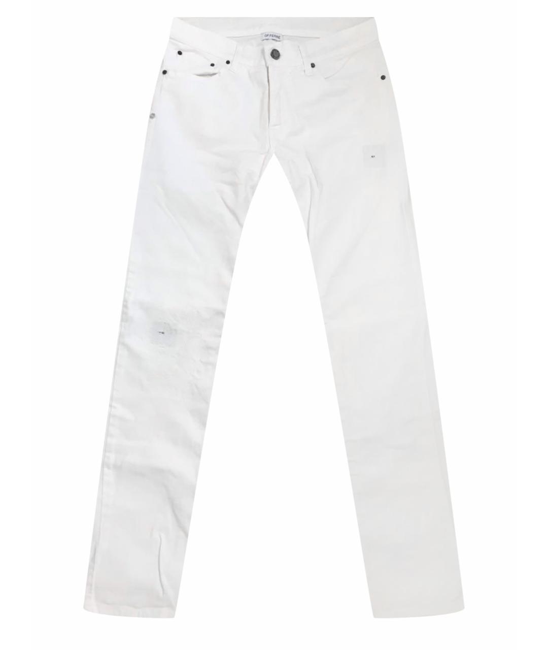 GIANFRANCO FERRE Белые хлопковые джинсы слим, фото 1
