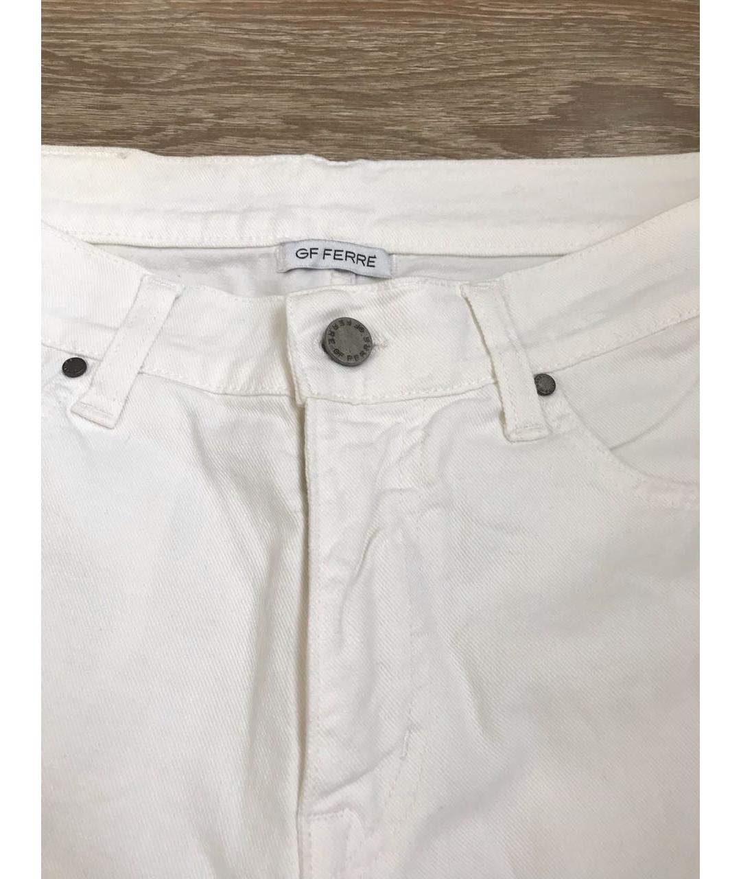 GIANFRANCO FERRE Белые хлопковые джинсы слим, фото 3