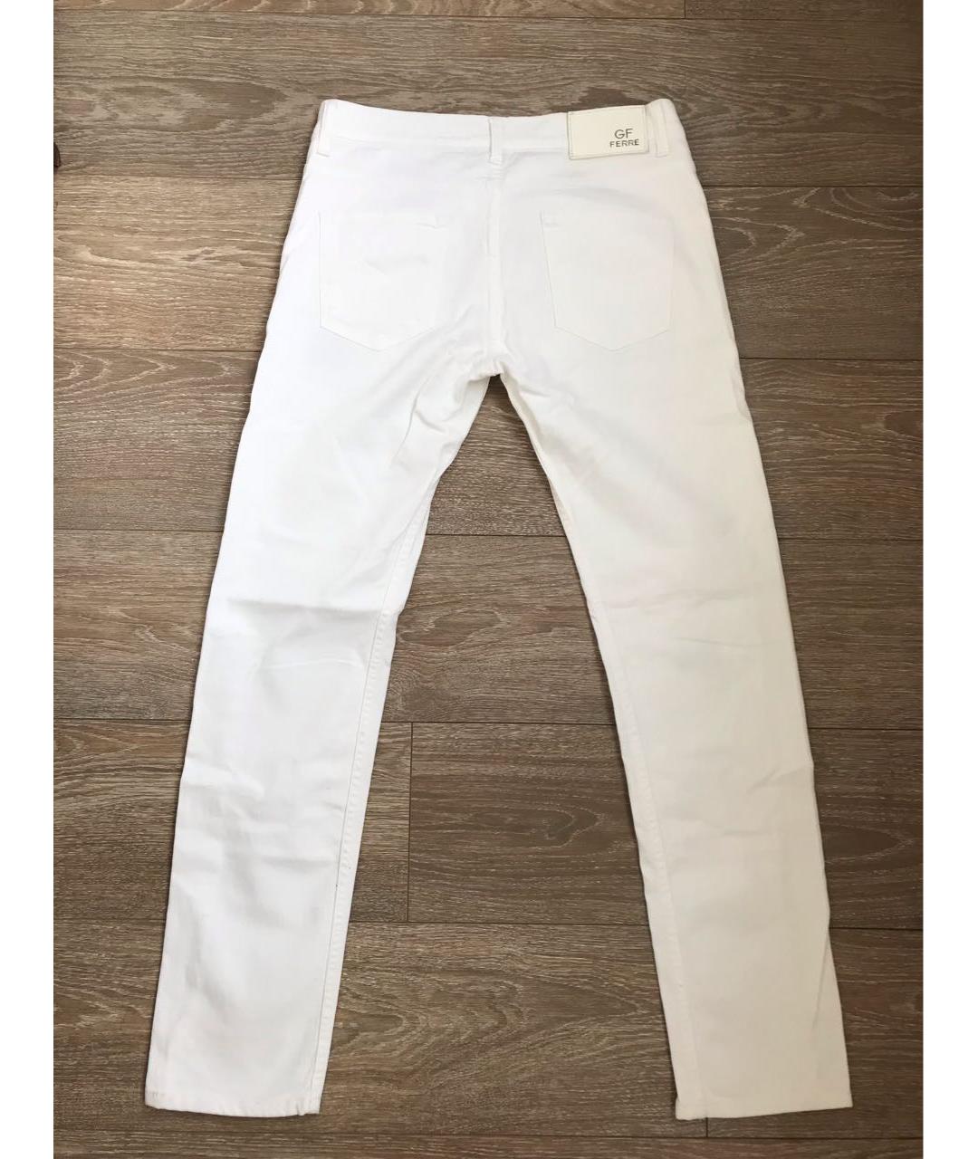 GIANFRANCO FERRE Белые хлопковые джинсы слим, фото 2