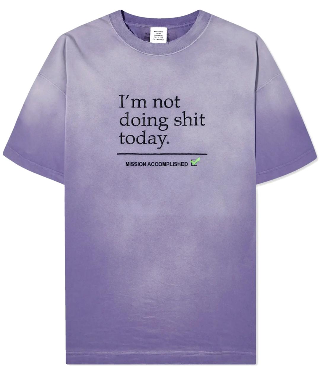 VETEMENTS Фиолетовая хлопковая футболка, фото 1