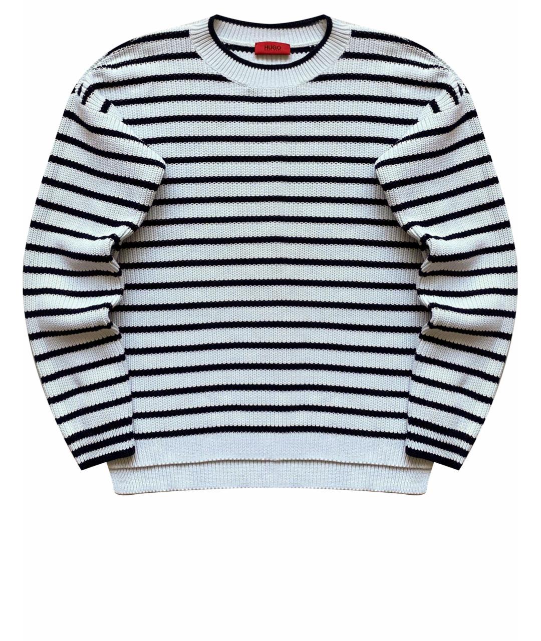 HUGO BOSS Белый хлопковый джемпер / свитер, фото 1