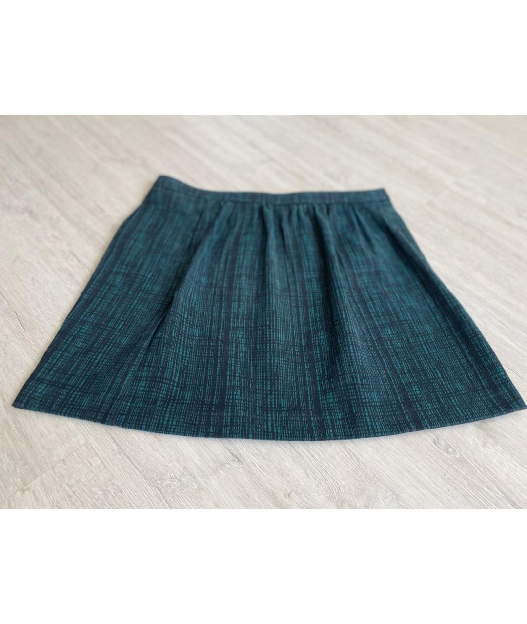 PINKO Зеленая хлопко-эластановая юбка мини, фото 6