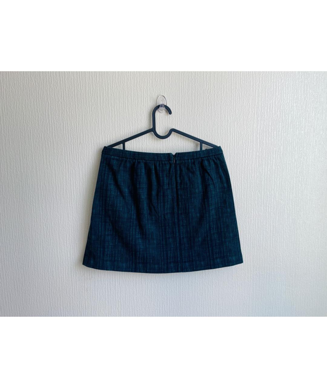 PINKO Зеленая хлопко-эластановая юбка мини, фото 2